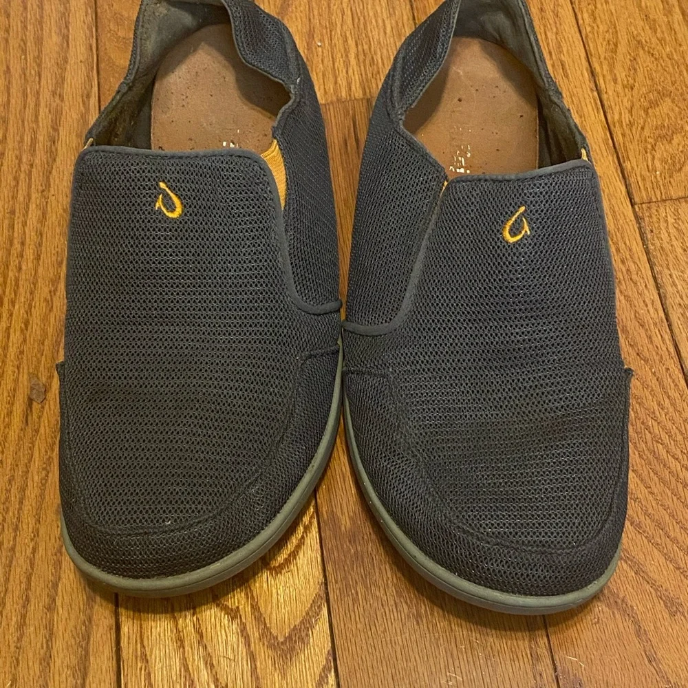 Men's OluKai Nohea Mesh Brown Gray Slip On‎ Casual Shoes Size 9.5